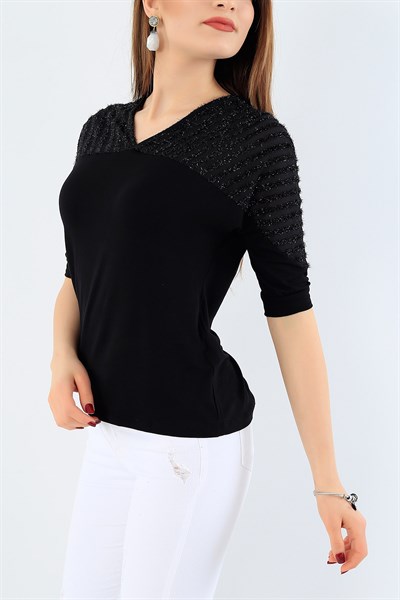 Sim Detay Siyah Bluz 29050B