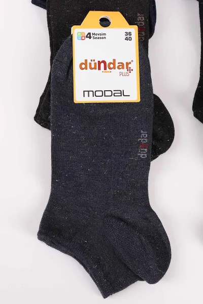 Simli 12'li Dört Mevsim Kadın Modal Soket Patik Çorap (36-40) 465564