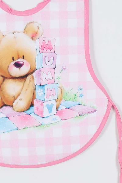 Pembe Sıvı Geçirmez Mama   Önlüğü 335805