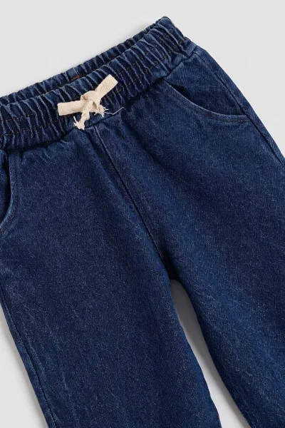 Siyah (1-5 Yaş) Reglan Kol Baskılı Kot Pantolonlu Erkek Çocuk Takım 478971