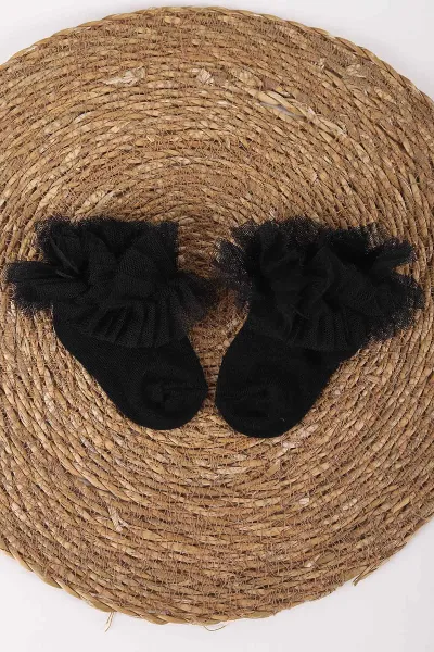 Siyah (1-6 Yaş )Tütü Model Kız Bebek&Çocuk Çorap 454533