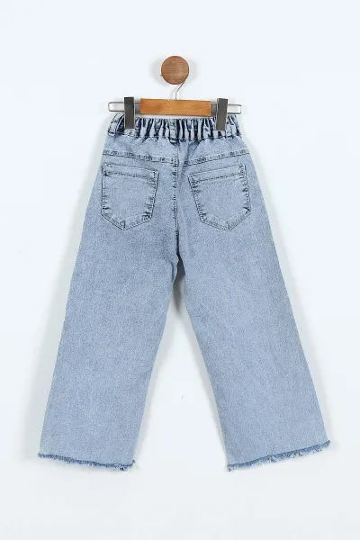 Siyah (1-9 Yaş) Fiyonk Baskılı Sweatli Kot Pantolonlu Kız Çocuk 2'li Tkaım 410313