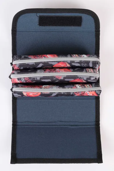 Siyah 10X20 Cm Karakterli 3 Gözlü Çantalı Kalem Kutu 489431