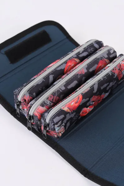 Siyah 10X20 Cm Karakterli 3 Gözlü Çantalı Kalem Kutu 489431