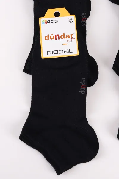 Siyah 12'li Dört Mevsim Kadın Modal Soket Patik Çorap (36-40) 465561
