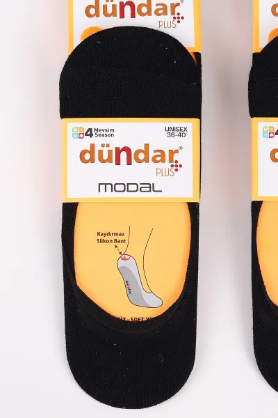Siyah 12'li Dört Mevsim Unisex Modal Babet Çorap 36-40 465595