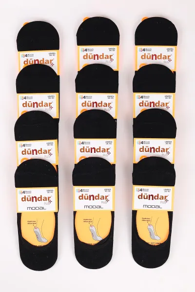 Siyah 12'li Dört Mevsim Unisex Modal Babet Çorap 36-40 465595