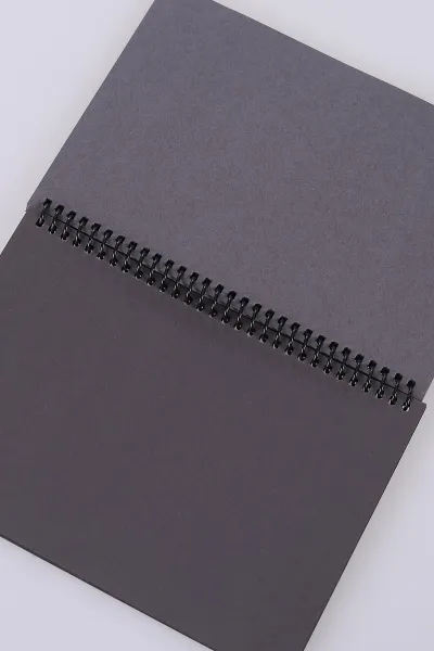 Siyah 14x20 Cm Tokaç Spiralli Defter ( Beyaz Kalem + Bant ) Hediyeli 475256