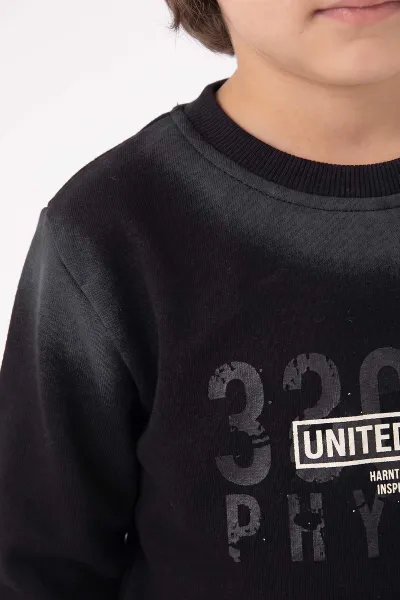 Siyah (2-5 Yaş) United Baskılı Kot Alt Erkek Çocuk Takım 471288