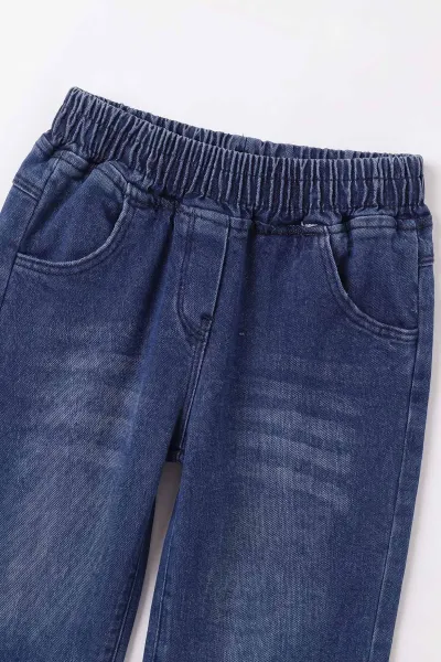 Siyah (2-7 Yaş) Bebek Figürlü Kot Pantolonlu Kız Çocuk Takım 497478