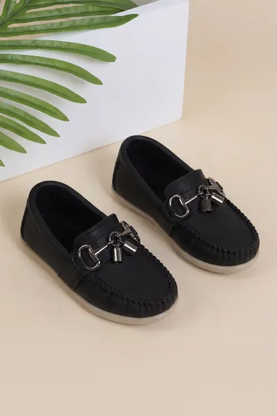 Siyah ( 21 - 24 ) Toka Detaylı Erkek Bebek Loafer Ayakkabı 463216