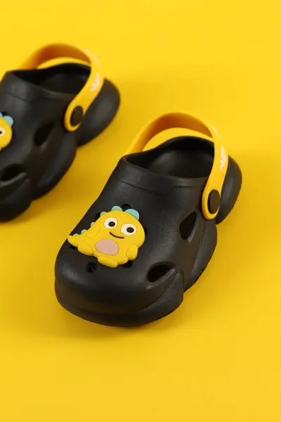 Siyah (21-26) Figürlü Eva Bebe Terlik & Sandalet 259141