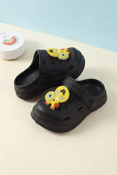 Siyah ( 22 - 25 ) Figürlü Işıklı Kız Bebek Terlik ve Sandalet 464842