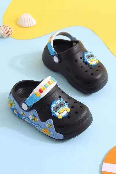 Siyah ( 25 - 30 ) Figürlü Erkek Çocuk Sandalet 462488