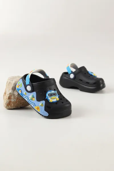 Siyah ( 25 - 30 ) Figürlü Erkek Çocuk Sandalet 462488