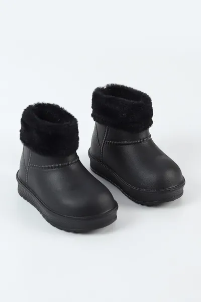Siyah ( 25 - 30 ) İçi Tüylü Kız Çocuk Bot 498770