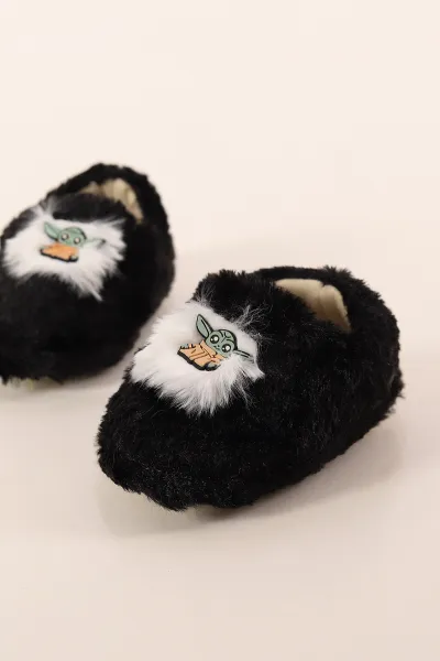 Siyah ( 25 - 30 ) Peluş Figürlü Kız Çocuk Panduf 392834