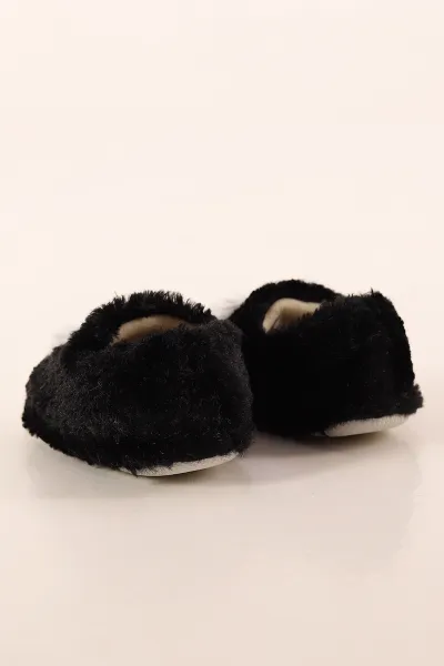Siyah ( 25 - 30 ) Peluş Figürlü Kız Çocuk Panduf 392834