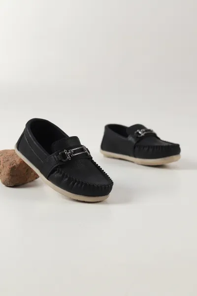 Siyah ( 25 - 30 ) Toka Detaylı Erkek Çocuk Loafer Ayakkabı 463209
