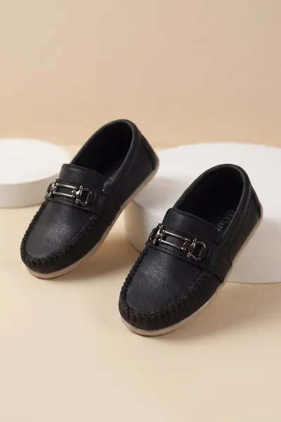 Siyah ( 25 - 30 ) Toka Detaylı Erkek Çocuk Loafer Ayakkabı 463209
