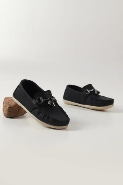 Siyah ( 25 - 30 ) Toka Detaylı Erkek Çocuk Loafer Ayakkabı 463220