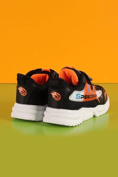 Siyah (26-30 Patik)Kalın Taban Cırtlı Çocuk Spor Ayakkabı 349395