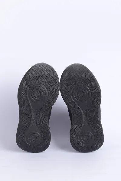 Siyah (26-30 Patik)Kalın Taban Cırtlı Erkek Çocuk Spor Ayakkabı 309047