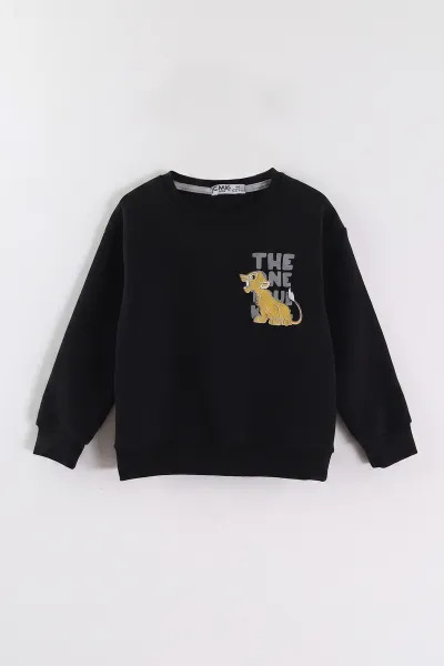 siyah-3-12-yas-aslan-baskili-sardonlu-3-ip-erkek-cocuk-sweatshirt-473920