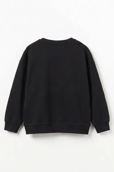 Siyah (3-12 Yaş) Dont Give Baskılı Erkek Çocuk Sweatshirt 479162