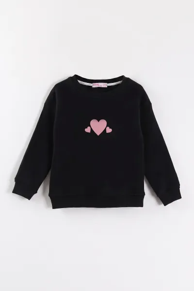 siyah-3-12-yas-kalp-baskili-3-ip-sardonlu-kiz-cocuk-sweatshirt-473977