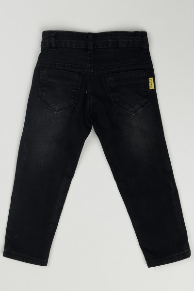 Siyah (3-7 Yaş) Lastikli Erkek Çocuık Kot Pantolon 87329