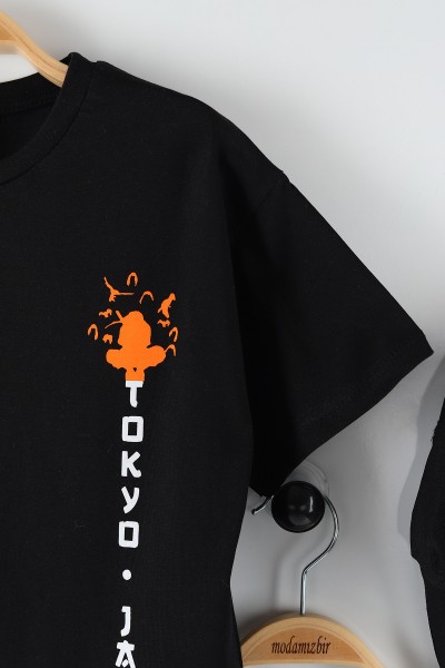 Siyah (3-7 Yaş) Tokyo Baskılı Erkek Çocuk Takım 165955
