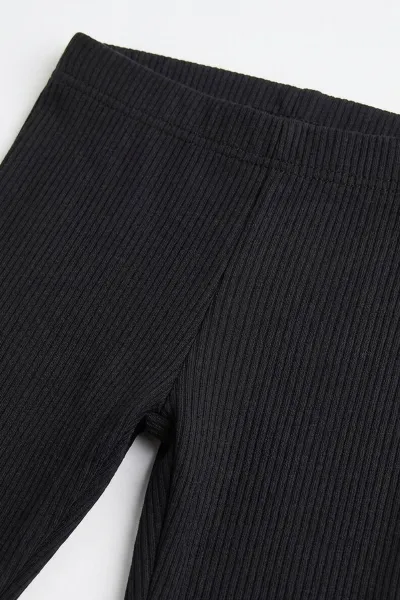 Siyah (3-8 Yaş) Çiçek  Baskılı 2 İp Sweatli Fitilii Bol Paça  Taytlı Kız Çocuk Mevsimlik Takım 484942