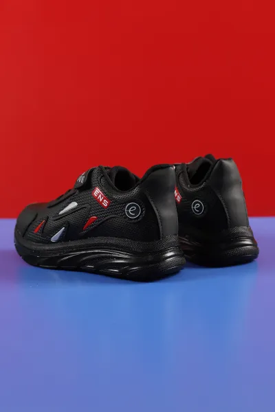 Siyah (31-35 Filet) Baskılı Kalın Taban Cırtlı Erkek Çocuk Spor Ayakkabı 228005