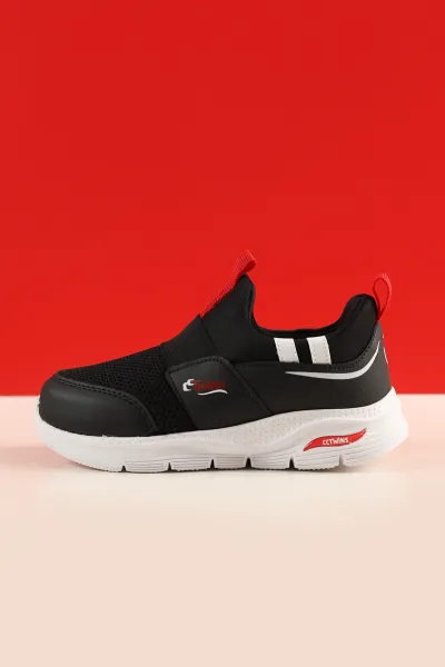 Siyah (31-35 Filet) Twins Baskılı Triko Bağcıksız  Çocuk Spor Ayakkabı 257282