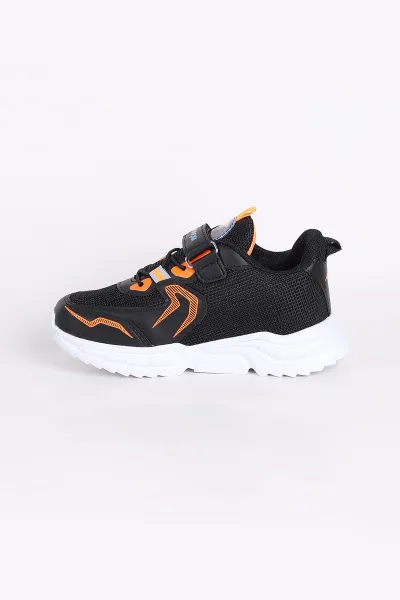 Siyah (31-35 Filet)Kalın Taban Cırtlı Çocuk Spor Ayakkabı 346777