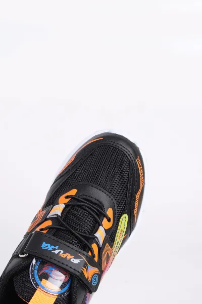 Siyah (31-35 Filet)Kalın Taban Cırtlı Çocuk Spor Ayakkabı 346777