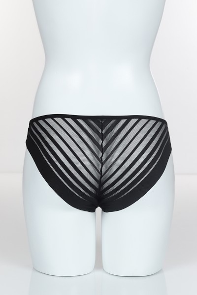 Siyah 3687 Bikini Ön Arka Transparan Bant Külot 102369