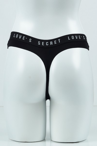 Siyah 3908 Tanga Pamuk Lazer Bel Spor Lastikli Külot 99842