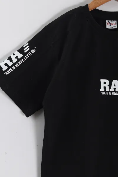 Siyah (4-12 Yaş) Ra 7  Baskılı Süprem Erkek Çocuk Tişört 442885