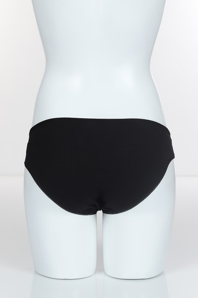 Siyah 4280 Bikini Ön Kareli Bant Arka Pamuk Külot 101754