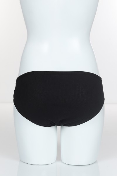 Siyah 4347 Bikini Ön Bel Şerit Bant Alt ve Arka Ribana Pamuk Külot 102291