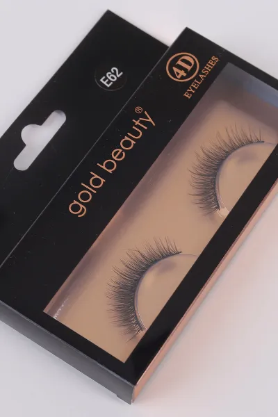 Siyah 4D E62 Eyelashes İpek Takma Kirpik 483513
