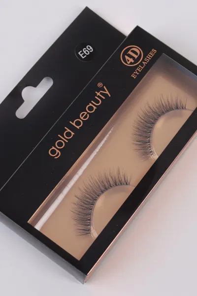 Siyah 4D E69 Eyelashes İpek Takma Kirpik 483509