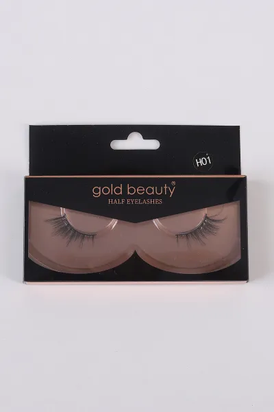Siyah 4D H01 Half Eyelashes İpek Takma Kirpik 483492