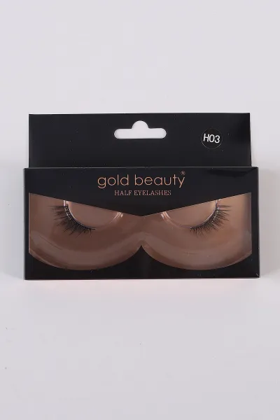Siyah 4D H03 Half Eyelashes İpek Takma Kirpik 483508