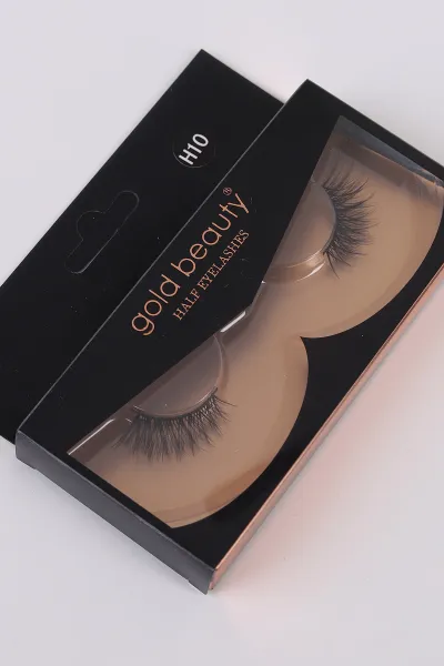 Siyah 4D H10 Half Eyelashes İpek Takma Kirpik 483499