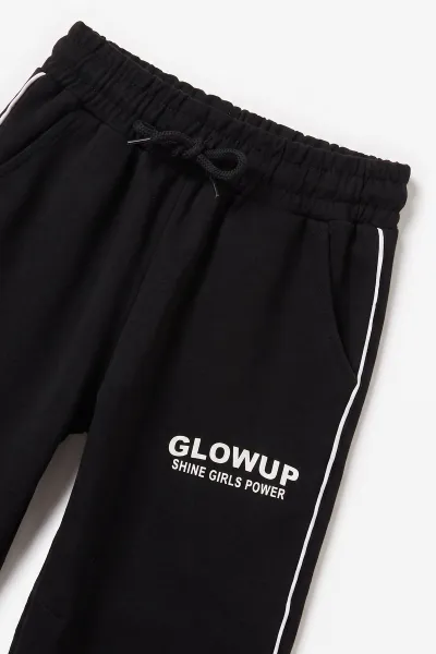 Siyah (5-10 Yaş) Glow Up Baskılı Biyeli Oysho Kız Çocuk Mevsimlik Takım 481788