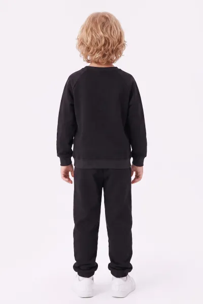 Siyah (5-12 Yaş) Authentic Nakışlı 3 İp Şardonlu Erkek Çocuk Kışlık Takım 483531