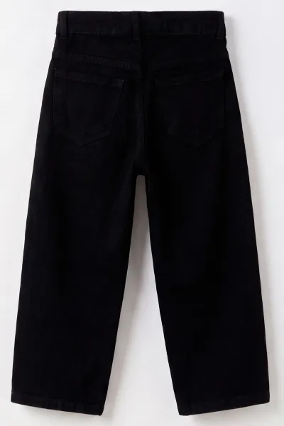 Siyah (5-12 Yaş) Baggy  Erkek  Çocuk Kot Pantolon 490858